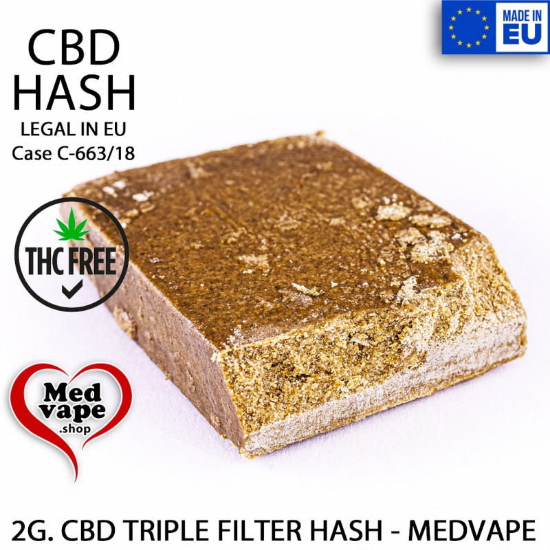 CBD TRIPLE FILTER HASH 2G. - MEDVAPE LEGAL WEED CANNABIS THC